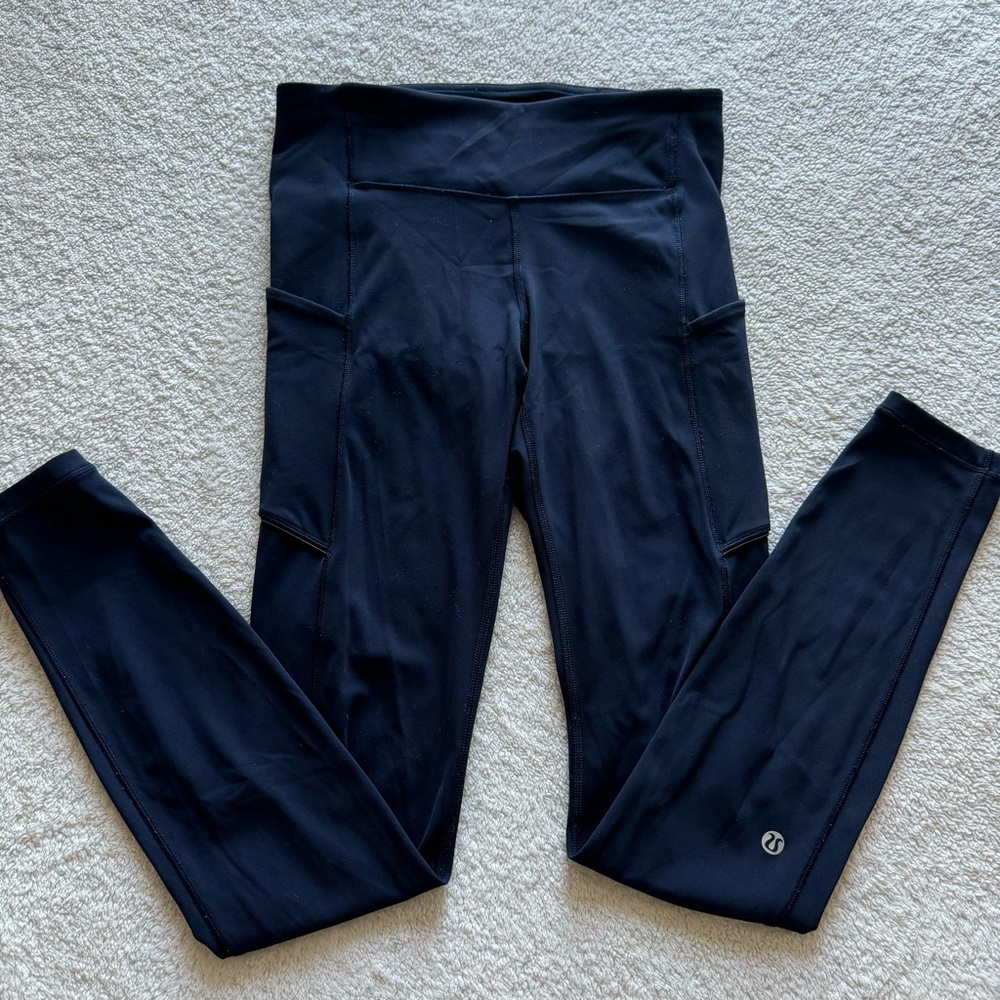 Lululemon Wunder Train High-Rise Tight with Pockets Navy leggings